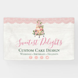 ウッ素朴ド水彩フローラズ結婚ケーキベーカリー 横断幕