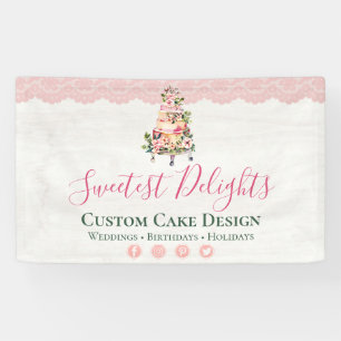 ウッ素朴ド水彩フローラズ結婚ケーキベーカリー 横断幕