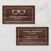 ウッ素朴ド眼鏡アイドクターオプトメトリスト 名刺 (正面/裏面)