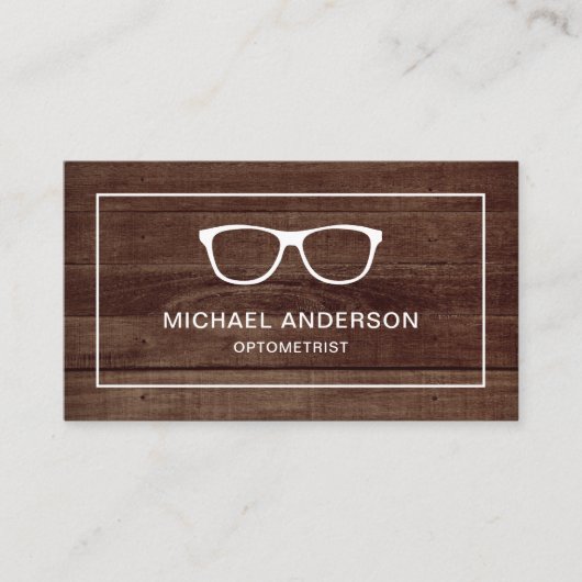 ウッ素朴ド眼鏡アイドクターオプトメトリスト 名刺 (正面)