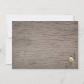 ウッ素朴ド赤面ピンクのフローラ写真日付保存  招待状 (裏面)