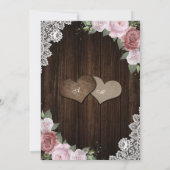 ウッ素朴ド赤面ピンクフローラキンセアニェラ 招待状 (裏面)