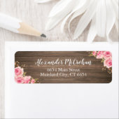 ウッ素朴ド赤面ピンク水色フローラ ラベル (インサイチュ)