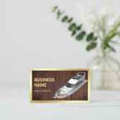 ウッ素朴ド金ゴールドラグジュアリーヨットチャーター 名刺 (スタンド正面)