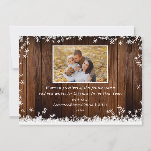 ウッ素朴ド2ファミリーフォトメリークリスマス シーズンカード