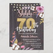 ウッ素朴ド70thサプライズ誕生日招待状 招待状 (正面/裏面)