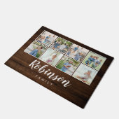 ウッ素朴ド8モノグラムのフォトファミリーコラージュ| ドアマット (アングル)