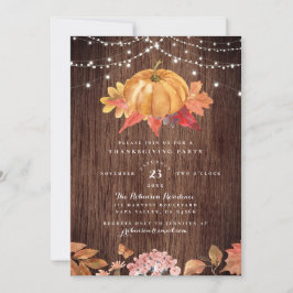 ウッ素朴ド&ストリングライト感謝祭パーティー 招待状