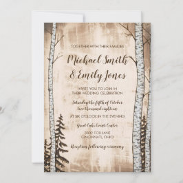 ウッ素朴ド&ツリー結婚式招待状 招待状