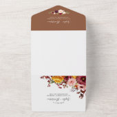 ウッ素朴ド・バーガンディ・フローラ・ラ結婚イツズ オールインワン招待状 (外側)