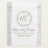 ウッ素朴ド&ボタニックリーフブランチグリーンリース プランナー手帳 (正面)