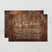 ウッ素朴ド&ライトラップブライダルシャワーカード エンクロージャーカード (正面/裏面)