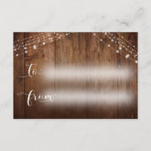 ウッ素朴ド&ライトラップブライダルシャワーカード エンクロージャーカード (裏面)