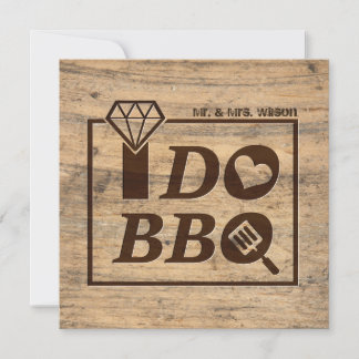 ウッ素朴ド·リ結婚ハーサル·ディナーBBQ RSVP 招待状