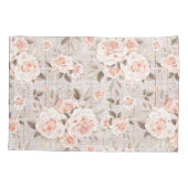 ウッ素朴ド&ヴィンテージバラロマンチックシャビーシック 枕カバー (裏面)