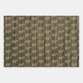 ウッ素朴フェイクドグレエレガントーン、金ゴールド「80th」 ラッピングペーパーシート (正面3)