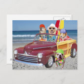 ウディーのビーチの犬と研究室 ポストカード (正面/裏面)