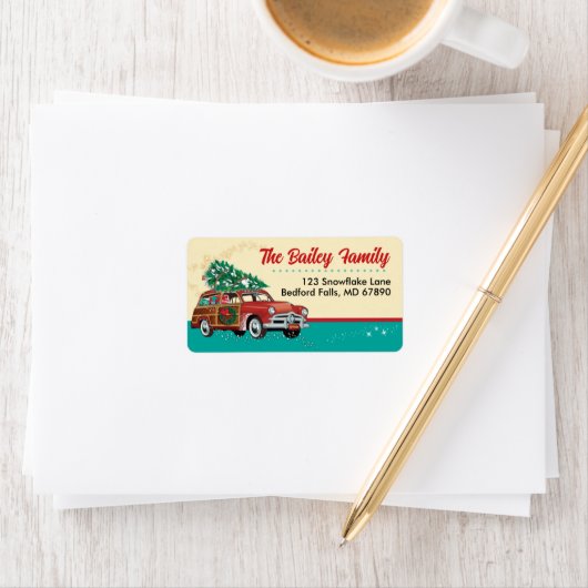 ウディーステーションワゴンクリスマスカード住所 シール (インサイチュ)