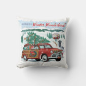 ウディーワゴンレトロクリスマス クッション (正面)