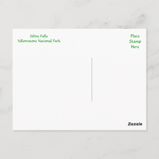 ウディーン秋、イエローストーンパーク、ワイオミング葉書 ポストカード (裏面)