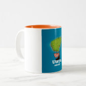 ウトヤノルウェー旅行ポスター ツートーンマグカップ (正面左)