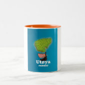 ウトヤノルウェー旅行ポスター ツートーンマグカップ (中央)