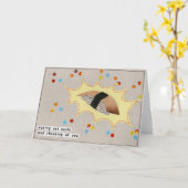 ウナギの寿司の挨拶状 カード (黄色い花)