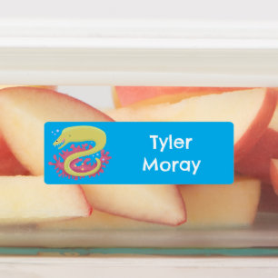 ウナギの緑おもしろいの漫画パーソナライズされた ラベル