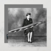 ウナギを持つヴィンテージの女性 サンキューカード (正面/裏面)