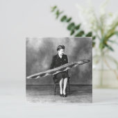 ウナギを持つヴィンテージの女性 サンキューカード (スタンド正面)