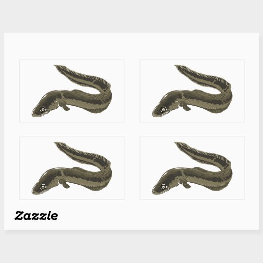 ウナギ 長方形シール (シート)