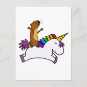 ウニおもしろいコーンに乗った海飛んでいるの漕ぎ手 ポストカード (正面)