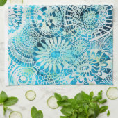 ウニとオピヒのパーティー熱帯模様 キッチンタオル (折り畳み)