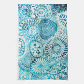 ウニとオピヒのパーティー熱帯模様 キッチンタオル (縦)