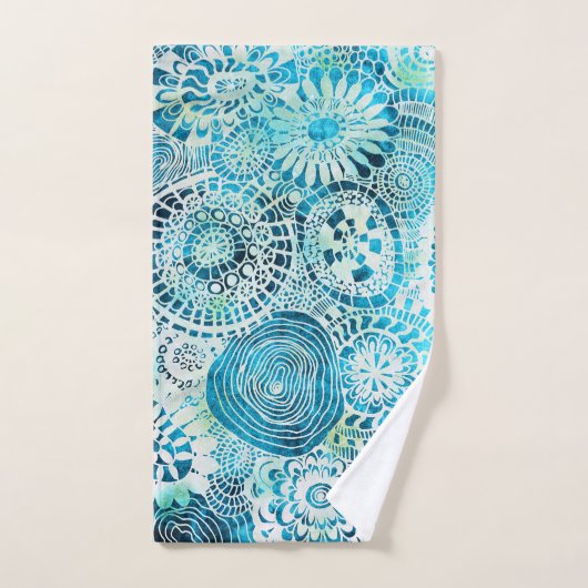 ウニとオピヒのパーティー熱帯模様 バスタオルセット (ハンドタオル)