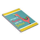 ウニやる気を起こさせるコーンフラミンゴ信じラマ引用文 ノートブック (右側)