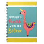 ウニやる気を起こさせるコーンフラミンゴ信じラマ引用文 ノートブック (正面)