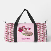 ウニコンの蝶と花パーソナライズされた ダッフルバッグ (正面)