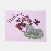 ウニコンの蝶と花パーソナライズされた ドアマット (正面)