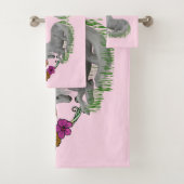 ウニコンの蝶と花パーソナライズされた バスタオルセット (インサイチュ)