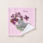 ウニコンの蝶と花パーソナライズされた バスタオルセット (ウォッシュタオル)