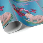 ウニコンの蝶と花パーソナライズされた ラッピングペーパー (ロールコーナー)