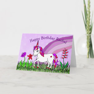 ウニパーソナライズされたコーン，花，蝶誕生日 カード