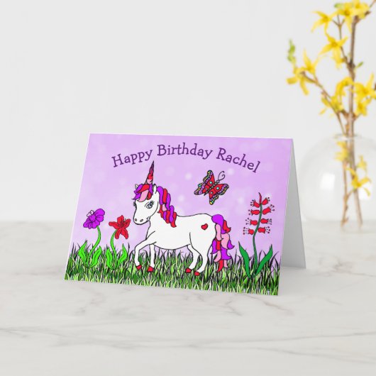 ウニパーソナライズされたコーン,花,蝶誕生日 カード (黄色い花)