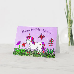 ウニパーソナライズされたコーン，花，蝶誕生日 カード