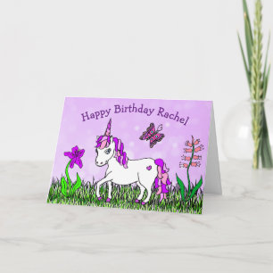 ウニパーソナライズされたコーン，花，蝶誕生日 カード