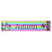 ウニパーソナライズされたコーン、蝶と花 デスクネームプレート (正面)