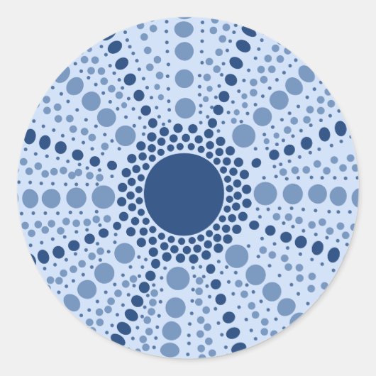 ウニミニマルン幾何学模様 ラウンドシール (正面)