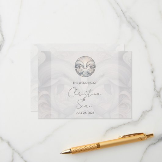 ウニモダンイルカ結婚エンクロージャカード エンクロージャーカード (正面/裏面インサイチュ)