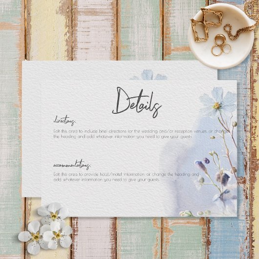 ウニモダンウズラの青い花詳細 エンクロージャーカード